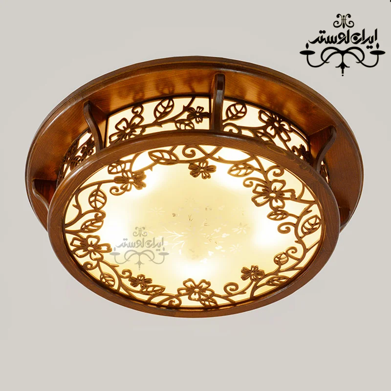 Darkar-Large-Flower-ceiling-wooden-chandelier لوستر چوبی سقفی فلاور بزرگ دارکار