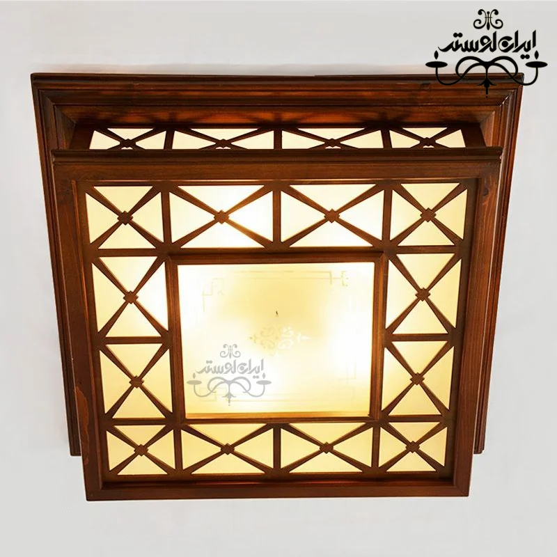 لوستر چوبی سقفی توپاز بزرگ دارکار