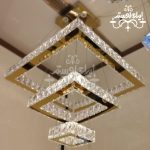 لوستر مدرن کریستالی مربع 50/30/15