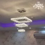 لوستر مدرن کریستالی 20-40-60 مربع استیل - Image 3