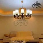 لوستر چوبی تابان 10 شاخه - Image 2
