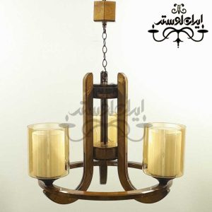 لوستر چوبی تابان 3 شاخه