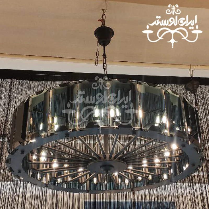 modern-chandelier-larisa-size-100 لوستر مدرن لاریسا قطر 100 مشکی