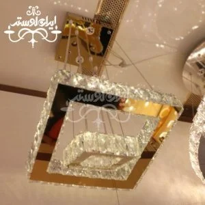 لوستر مدرن کریستالی 15-30 مربع طلایی