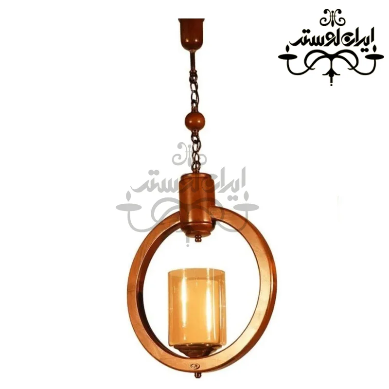 لوستر آویز چوبی رومن تک شعله دارکار