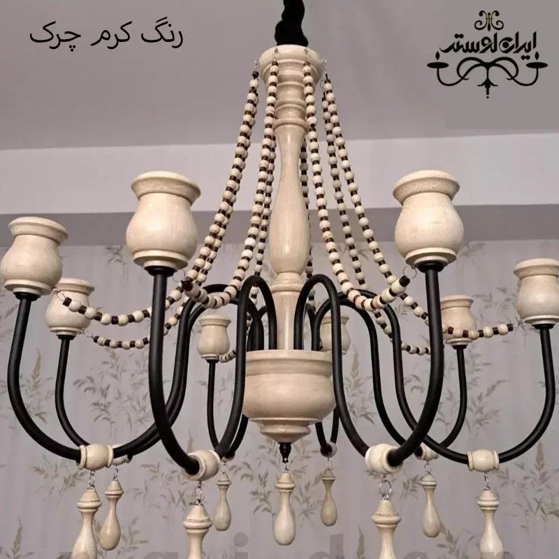 لوستر چوبی مدرن شارلوت 12 شاخه - Image 3