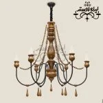 لوستر چوبی مدرن شارلوت 6 شاخه