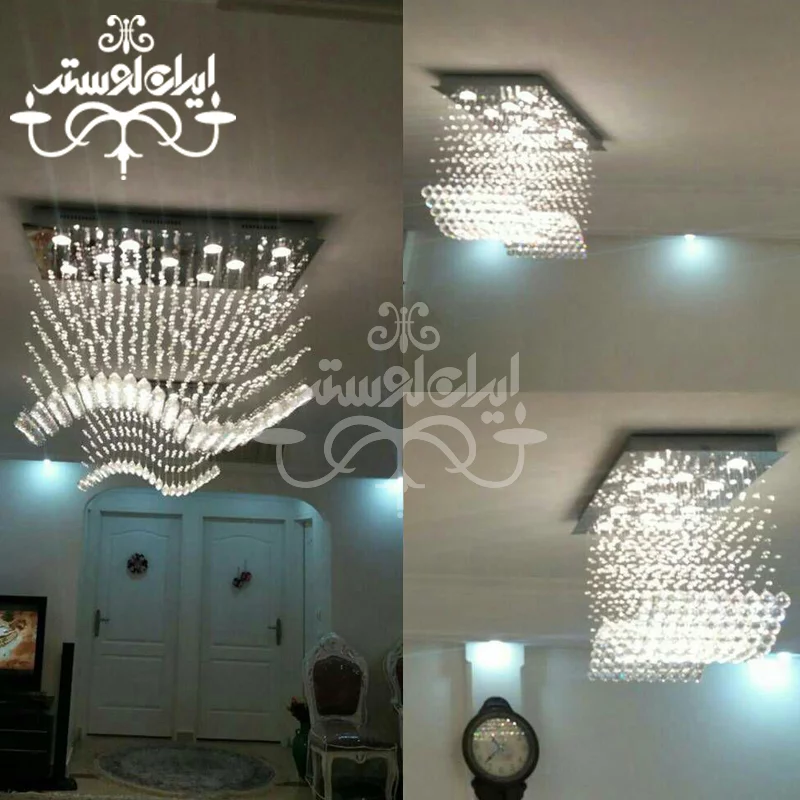 random-ceiling-chandelier-moj-big لوستر سقفی ریسه ای موج بزرگ