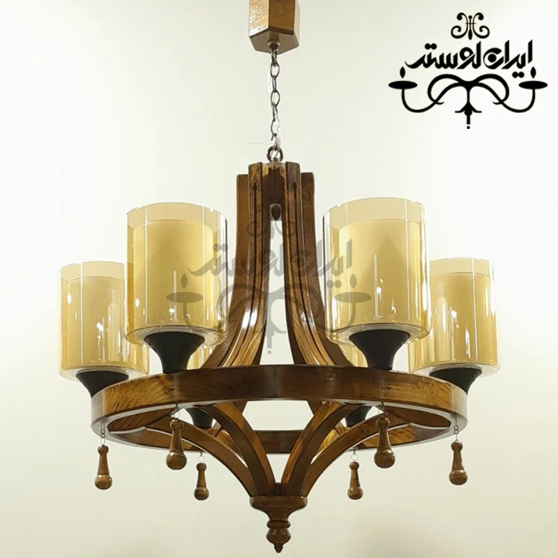 لوستر چوبی سپنتا 6 شاخه