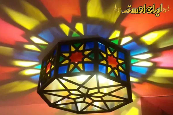 خرید لوستر چوبی و رنگی طبیعی