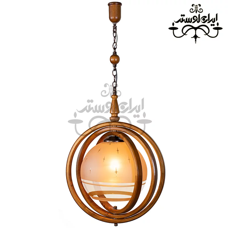 wood-chandelier-koreh-1-branch-darkar لوستر آویز چوبی کره دارکار