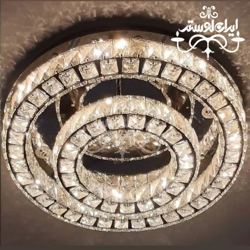 لوستر سقفی مدرن 50-30 سه طرف کریستال