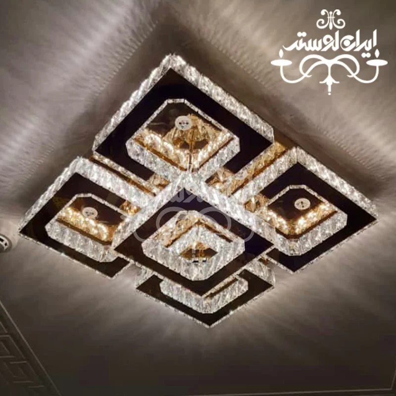 لوستر سقفی مدرن 5 مربع