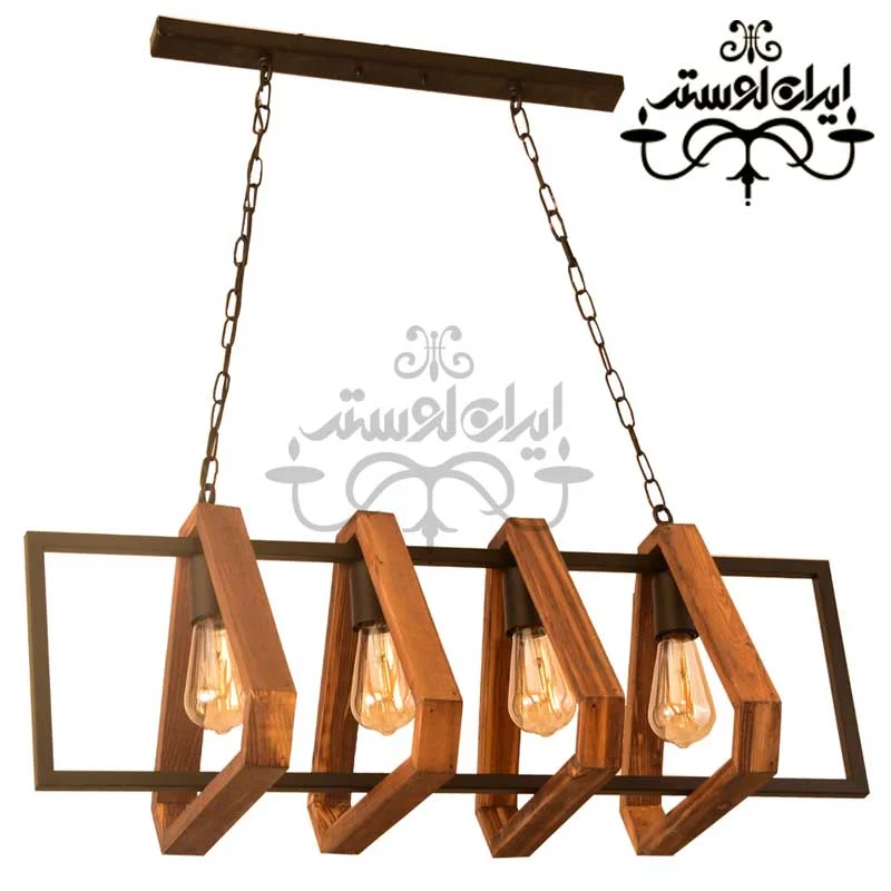 modern-wood-chandelier-50040-4 لوستر چوبی مدرن خطی 4-50040