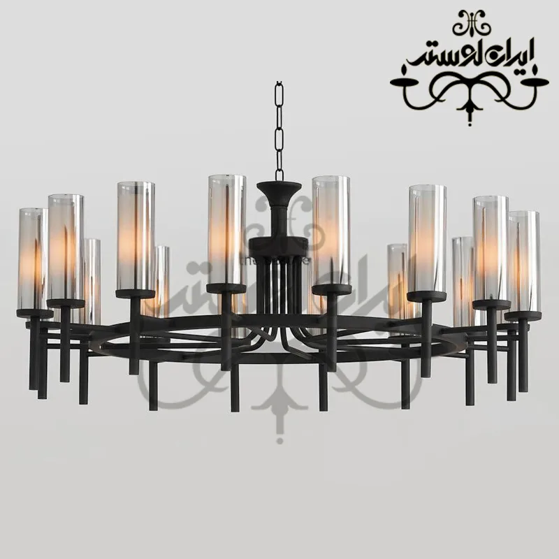 لوستر شاخه ای مدرن تیسا 16 مشکی