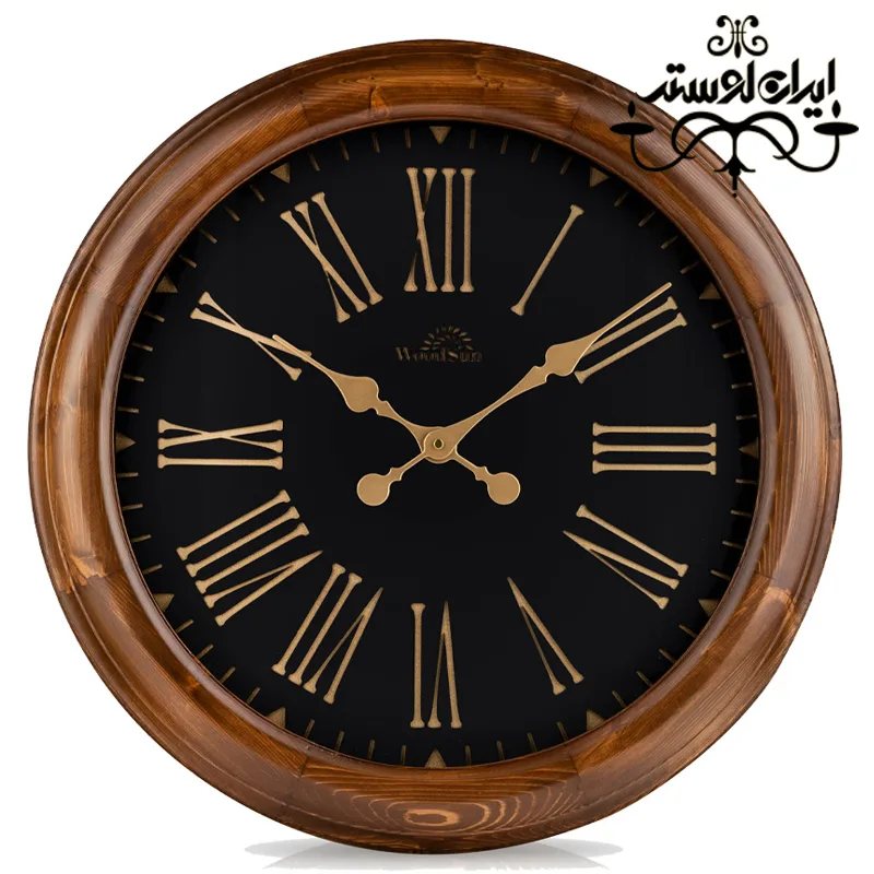 ساعت دیواری چوبی فیلادلفیا 80 مشکی