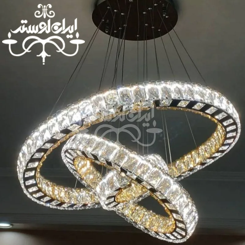 لوستر مدرن کریستالی گرد 70-50-30