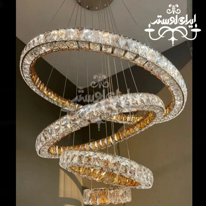 لوستر مدرن کریستالی 80-60-40-20 سه طرفه