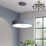 لوستر مدرن رینگی F70 طوسی