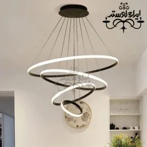 لوستر مدرن گرد 90-70-50-30 مشکی