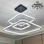 لوستر مدرن مربع دو لب نور 50-40-30
