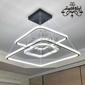 لوستر مدرن مربع دو لب نور 50-40-30