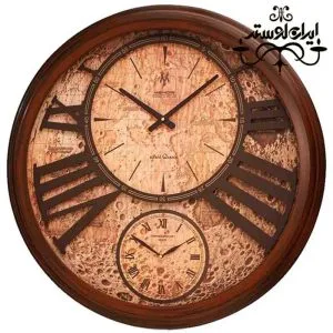 ساعت دیواری چوبی 712 فندقی