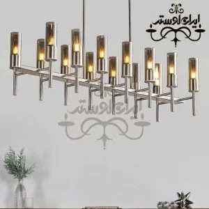 لوستر خطی تیسا 14 شعله مشکی