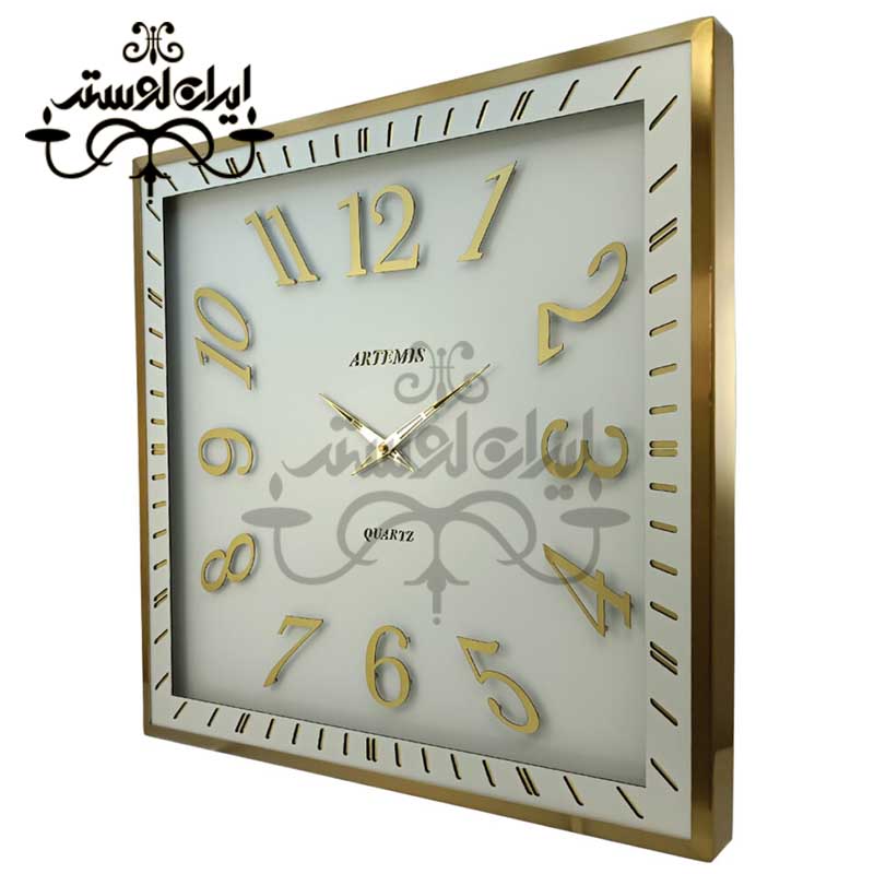 ساعت دیواری 3048 طلایی-سفید ساعت دیواری 3048 طلایی-سفید