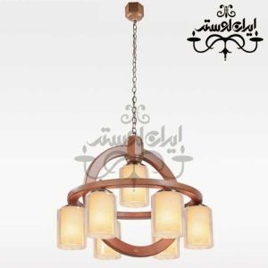 لوستر چوبی رومن 7 شاخه رو به پایین