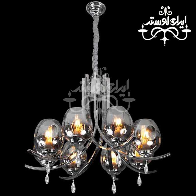 لوستر شاخه ای دلاریس 8 سیلور لوستر شاخه ای دلاریس 8 سیلور