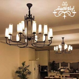 لوستر شاخه ای مدرن تیدا 18 مشکی