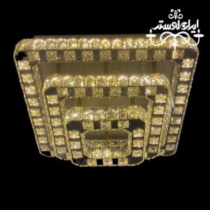 لوستر سقفی مربع 15-30-50 سه طرف کریستال