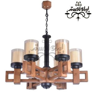 لوستر چوبی آیسان 6 شاخه