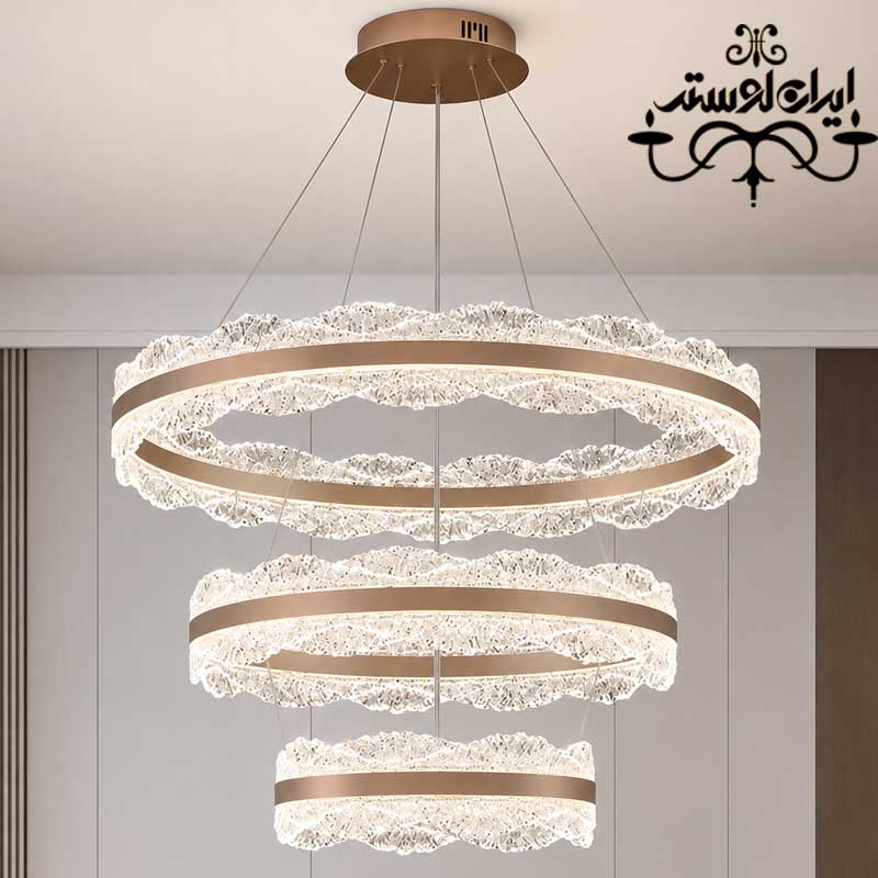 modern-round-plexiglass-chandelier-rosha-3 لوستر مدرن گرد پلکسی روشا 80-60-40
