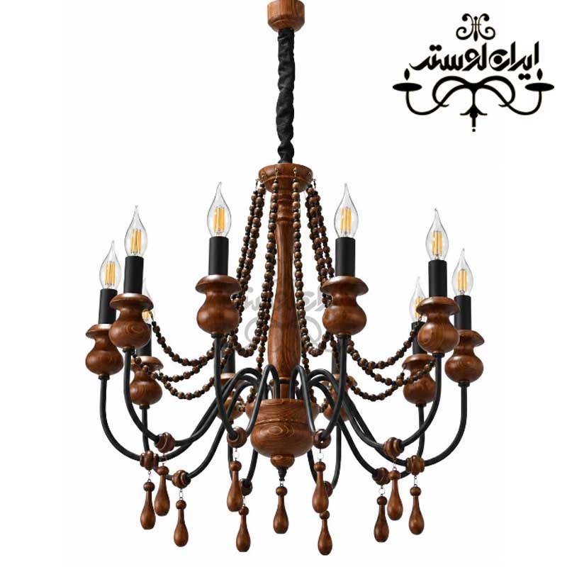 wood-chandelier-maral-10-small لوستر چوبی مارال 10 شاخه فندقی